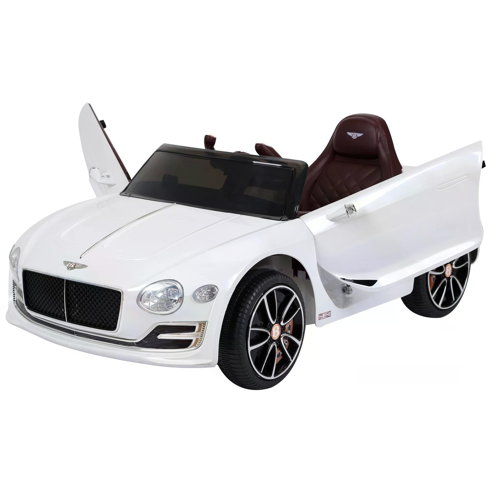 HOMCOM Bentley Kiddie Cruiser: 12V Ride-On with LED Illumination, MP3 Player, Youthful Thrill on Wheels, White - anydaydirect