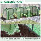 Outsunny Medium Greenhouse, Small Polytunnel Green House with Zipped Doors, Steel Frame for Garden Backyard, 295 x 100 x 80cm, Green - anydaydirect