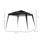 Outsunny 3 M x 3 M Base/ 2.5 M x 2.5 M Top Pop Up Gazebo with Carry Bag, Height Adjustable Slant Leg Party Tent Instant Event Shelter for Garden, Patio, Black - anydaydirect
