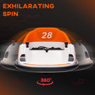 AIYAPLAY 360° Rotation Kids Bumper Car, 12V Waltzer Car with Remote Control, Dual Joysticks, Music Lights - Orange - anydaydirect