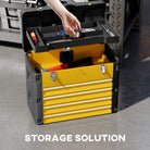 HOMCOM 4 Drawers Large Toolbox - Yellow - anydaydirect