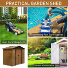 Outsunny 8 x 6.5 ft Metal Garden Storage Shed Apex Store for Gardening Tool with Foundation Ventilation and Lockable Door, Brown - anydaydirect