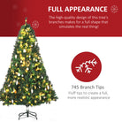 HOMCOM 1.8m 6ft Pre Lit Christmas Tree 200 LED Xmas Tree Holiday Décor with Decorative Balls Ornament Metal Stand - anydaydirect