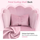 HOMCOM Velvet-Feel Petal Back Office Chair - Pink - anydaydirect