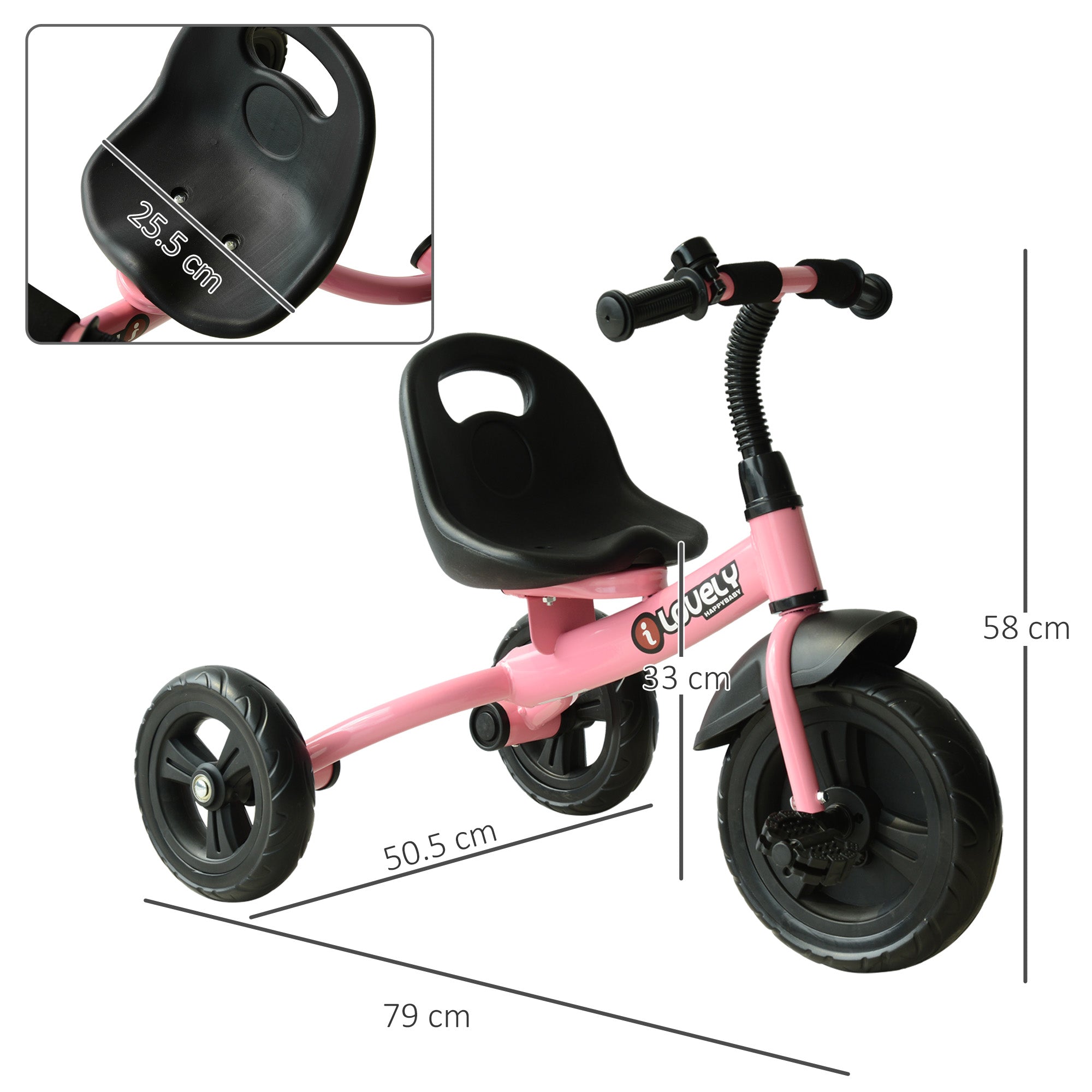 HOMCOM Toddler Trike: Pedal-Powered Adventure for Little Riders, Sturdy Frame, Vibrant Pink - anydaydirect