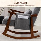 HOMCOM Wood Frame Rocking Accent Chair - Grey - anydaydirect