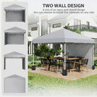 Outsunny 3 x 3 m Pop Up Gazebo, UPF 30+ Party Tent with 2 Sidewalls, Weight Bags and Wheeled Bag, Light Grey - anydaydirect