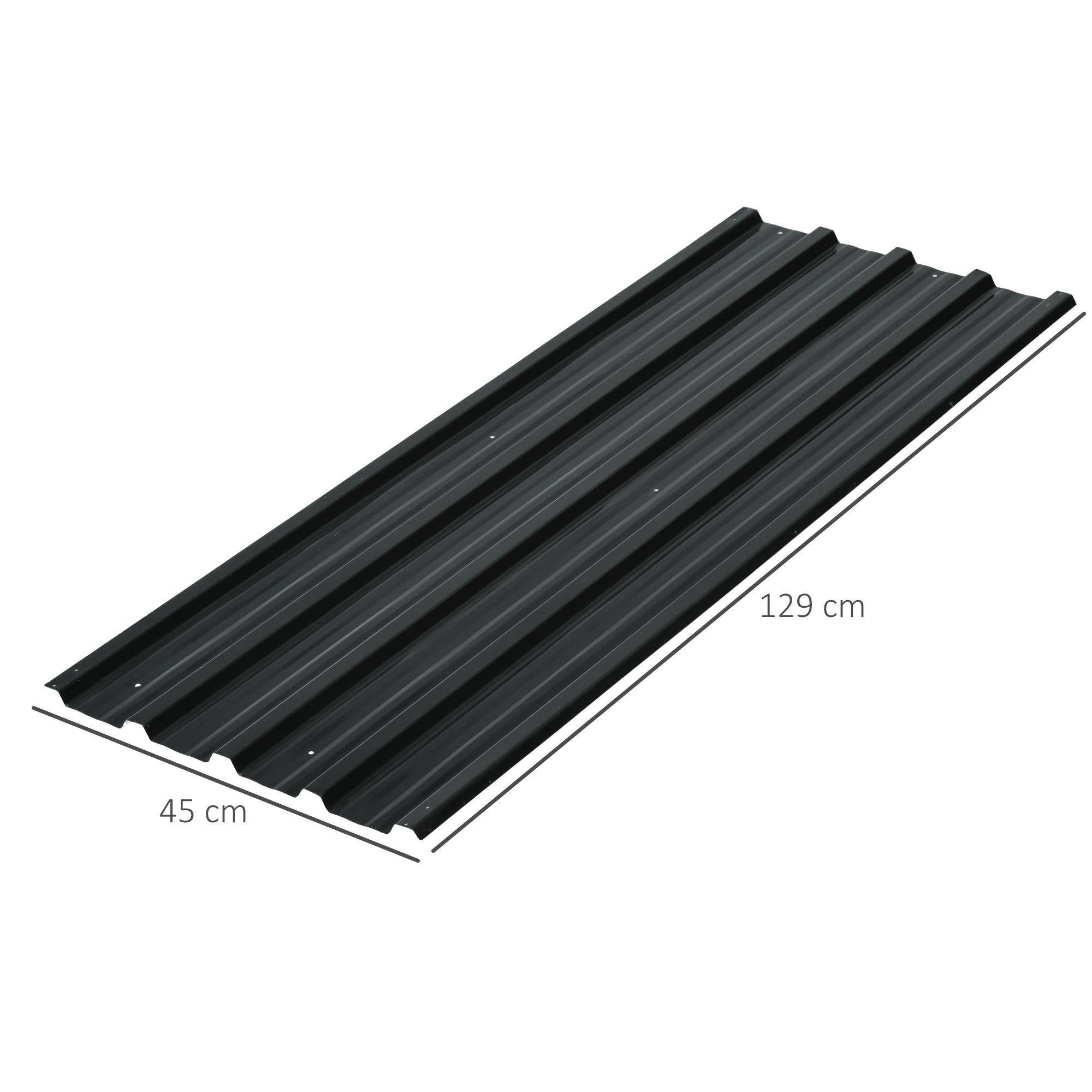 Outsunny Corrugated Roofing Sheets, Pack of 12, Galvanised Metal Roofing Sheets for Greenhouse, Garage, Storage Shed, Carport, 129 x 45cm, Dark Grey - anydaydirect