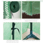 Outsunny 100 x 50 x 150cm Tomato Greenhouse Steel Frame PE Cover with Roll-up Door Outdoor for Backyard, Balcony, Garden, Green - anydaydirect