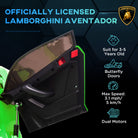 HOMCOM Lamborghini Licensed 12V Kids Electric Car w/ Butterfly Doors, Easy Transport Remote, Music, Horn, Suspension - Green - anydaydirect