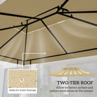 Outsunny Gazebo Roof Replacement, for 3 x 4m Frames - Cream - anydaydirect
