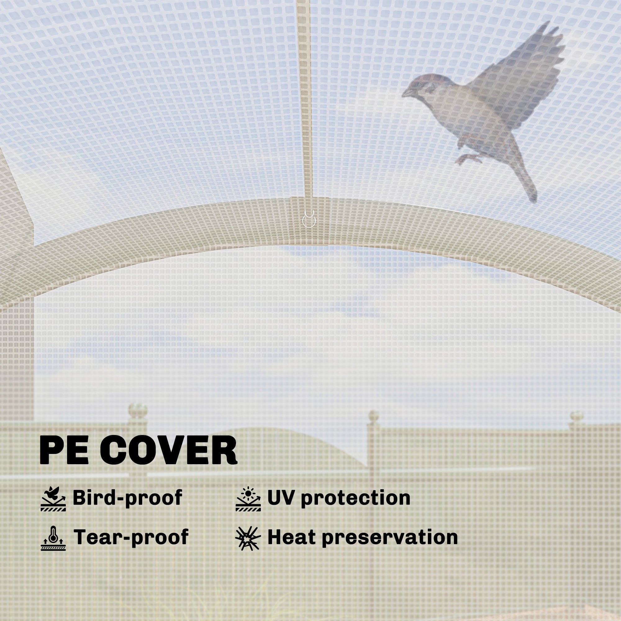 Outsunny Foldable Small Greenhouse, Portable Green House Mini Greenhouse with Zipper Door, PE Base, 200 x 80 x 164 cm, Green - anydaydirect