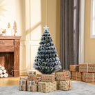HOMCOM 4ft 120cm Green/White Artificial Christmas Tree W/ Prelit LED - anydaydirect