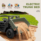 AIYAPLAY Kids Ride on Car, 12V Electric Kids UTV with Electric Dump Bed, 4-Wheel Suspension for 3-8 Years, Green - anydaydirect
