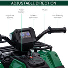 HOMCOM 12V Kids Quad Bike with Forward Reverse Functions, Electric Ride On ATV with Music, LED Headlights, for Ages 3-5 Years - Green - anydaydirect