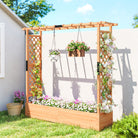 Outsunny Fir Wood 171 x 39 cm Planter and Trellis Garden Bed - anydaydirect