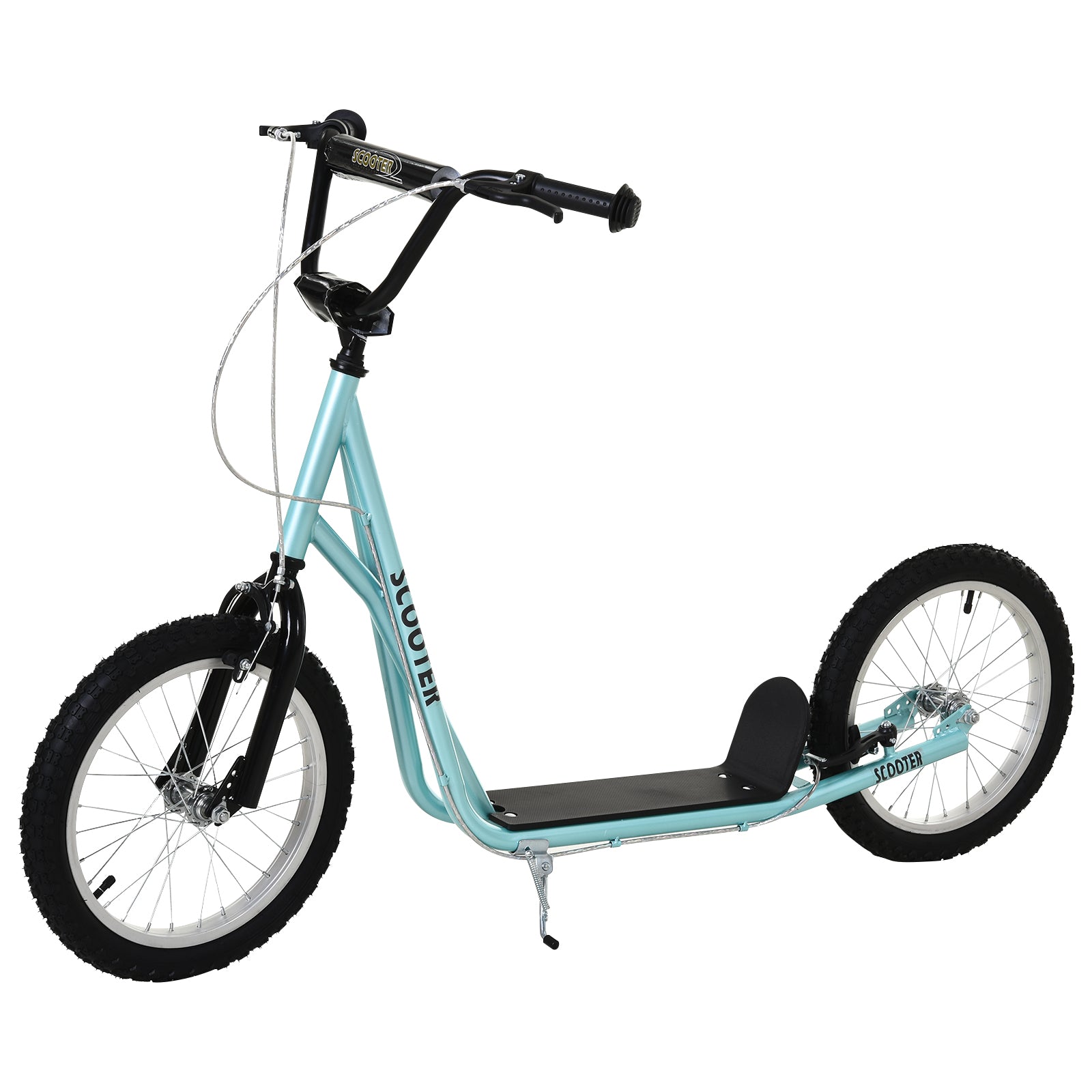 HOMCOM Kids Kick Scooter, Steel Frame, Adjustable Height, Smooth Ride, Safety Brakes, Blue - anydaydirect