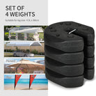 Outsunny 12KG Gazebo Weights Set of 4, Weights for Gazebo Legs with Reinforce Pins and Carry Belt, for Canopies Marquees Tents - anydaydirect