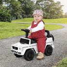 HOMCOM Mercedes-Benz G350 Baby Rider: Foot-to-Floor Slider with Push Handle, Horn & Storage, White - anydaydirect
