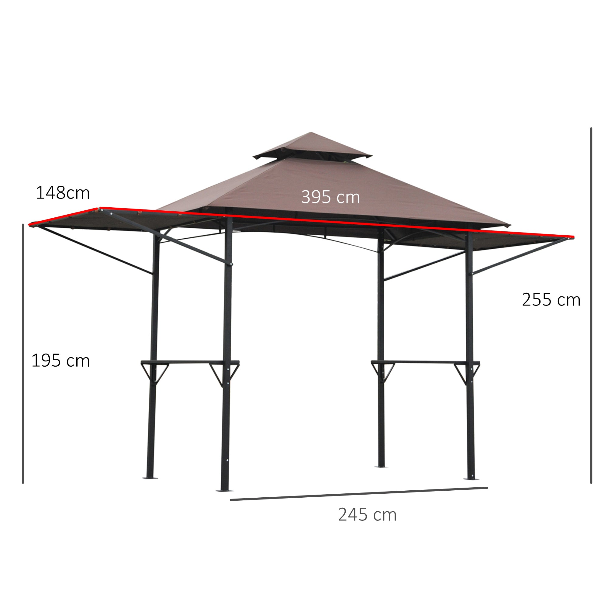 Outsunny 2.5 x 1.5m BBQ Tent Camping Picnic Gazebo Marquee Shelter Portable Waterproof - anydaydirect