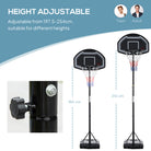 HOMCOM Adjustable Basketball Hoop and Stand, with Wheels and Weight Base Black - anydaydirect