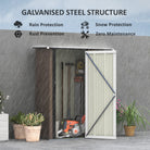 Outsunny  5ft x 3ft Garden Metal Storage Shed, Outdoor Tool Shed with Sloped Roof, Lockable Door for Equipment, Bikes, Brown - anydaydirect