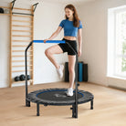 HOMCOM 48" Foldable Mini Fitness Trampoline, with Adjustable Foam Handle, Blue - anydaydirect