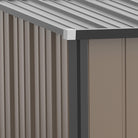 Outsunny 5 x 3 ft Metal Garden Storage Shed Patio Corrugated Steel Roofed Tool Shed with Single Lockable Door, Brown - anydaydirect