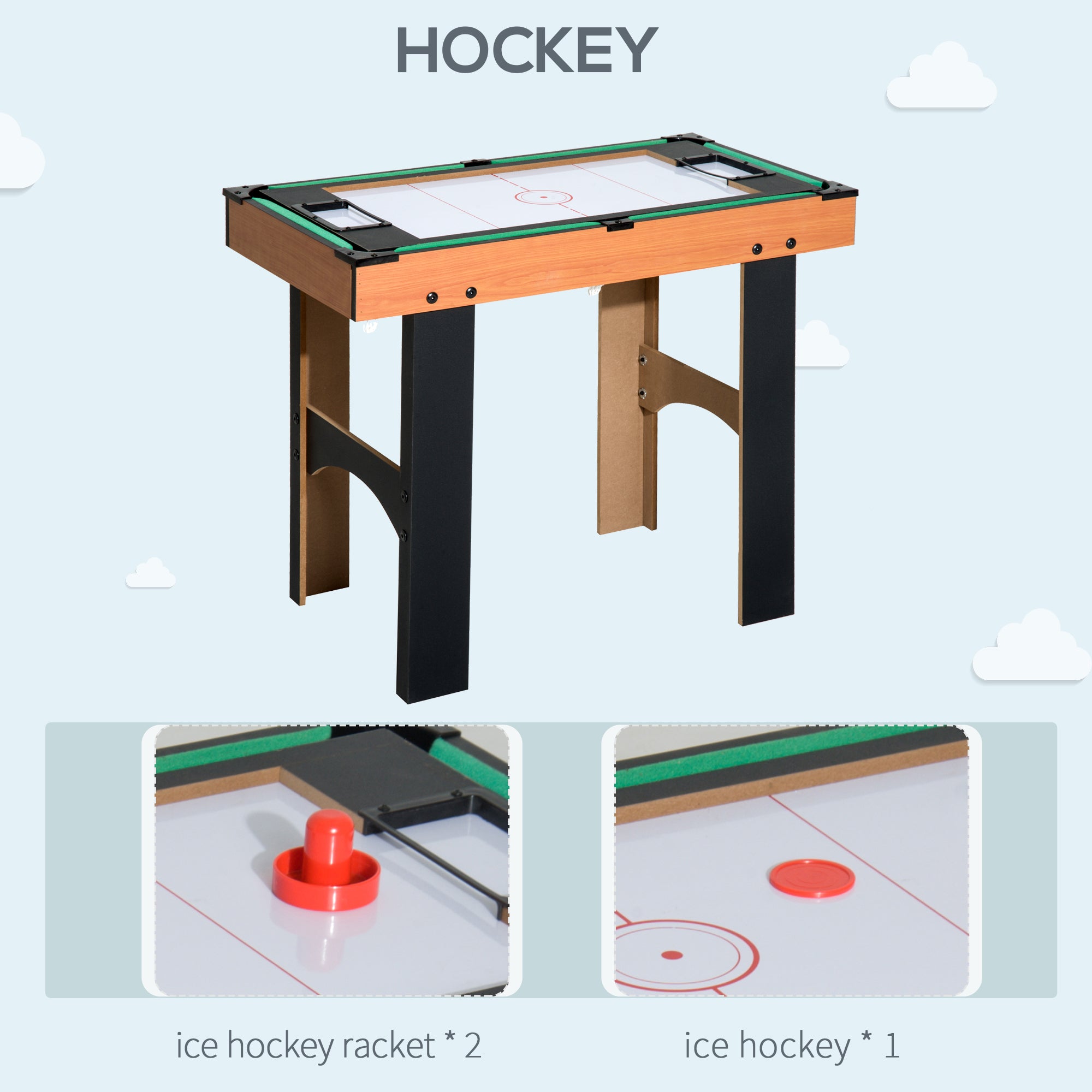 HOMCOM 4 in 1 Multi Games Table Hockey Foosball Mini Billiards Pool Table Set 2 Types - anydaydirect