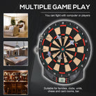 HOMCOM LCD Electronic Dartboard Set Features 26 Games w/ 185 Variations and Include 6 Darts Multi-Game Option Ready-to-Play - anydaydirect