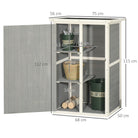 Outsunny Wooden Garden Storage Shed Fir Wood Tool Cabinet Organiser with Shelves 75L x 56W x115Hcm Grey - anydaydirect