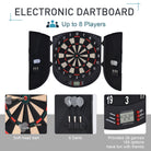 HOMCOM  Electronic Dartboard Set 26 Games and 185 Variations with 6 Darts and Cabinet to Stroage Multi-Game Option Ready-to-Play - anydaydirect