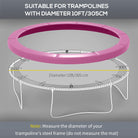 SPORTNOW 10FT Trampoline Spring Cover, Plastic Trampoline Pad Replacement with Elastic Cord, Waterproof, UV Resistant and Tear-Resistant, Pink - anydaydirect