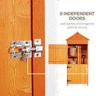 Outsunny 84 x 52cm Garden Shed 4-Tier Wooden Garden Outdoor Shed 3 Shelves Utility Gardener Cabinet Lockable Double Doors Tool Kit Storage - anydaydirect