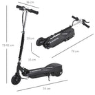 HOMCOM Kids Folding Electric Bike Children E Scooter Ride on Toy 2x12V Recharge Battery 120W Adjustable Height Suitable for 7-14 yrs Black - anydaydirect