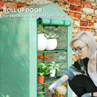 Outsunny 3 Tier Mini Greenhouse Portable Garden Grow House with Roll Up Door and Wire Shelves, 69 x 49 x 125 cm, Green - anydaydirect