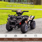 HOMCOM Kids ATV Ride-on Car, 6V Battery Powered Four Wheeler with Working Headlights, for Toddlers 18-36 Months, Black - anydaydirect