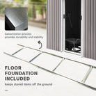 Outsunny Corrugated Garden Metal Storage Shed Outdoor Equipment Tool Box with Kit Ventilation Doors 9x 4FT Light Grey - anydaydirect