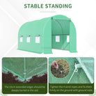 Outsunny 4.5m x 2m x 2m Walk-in Tunnel Greenhouse Garden Plant Growing House with Door and Ventilation Window, Green - anydaydirect