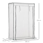Outsunny 100 x 50 x 150cm Tomato Greenhouse with Roll-up Door, Mini Greenhouse with PE Cover, Outdoor Grow House Small Green House for Yard, Balcony, Garden, White - anydaydirect