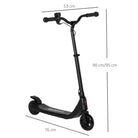 HOMCOM Electric Scooter, 120W Motor E-Scooter w/ Battery Display, Adjustable Height, Rear Brake for Ages 6+ Years - Black - anydaydirect
