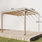 Outsunny Lean-To Wooden Pergola Kit, Decorative Garden Gazebo with Stable Structure and Concrete Anchors, 3 x 3 m, Light Brown - anydaydirect