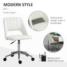 Vinsetto Armless Velvet-Feel Office Chair - Cream White - anydaydirect