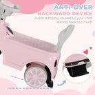 AIYAPLAY Foot To Floor Ride On Car Sliding Car w/ Air Horn, Anti-Over-Backwards, 18 to 36 Months - Pink - anydaydirect
