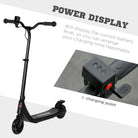 HOMCOM Electric Scooter, 120W Motor E-Scooter w/ Battery Display, Adjustable Height, Rear Brake for Ages 6+ Years - Black - anydaydirect