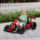 HOMCOM 24V Electric Go Kart for Kids with Adjustable Seat for 6-12 Years Old, Red - anydaydirect