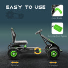 HOMCOM Children Pedal Go Kart, Racing Go Cart w/ Adjustable Seat, Inflatable Tyres, Shock Absorb, Handbrake, for Kids Ages 5-12, Green - anydaydirect