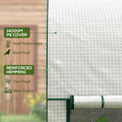 Outsunny 200 x 100cm Walk-In Greenhouse, with Zipped Doors - White - anydaydirect