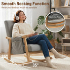 HOMCOM Wood Frame Rocking Accent Chair - Light Grey - anydaydirect