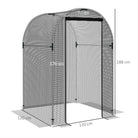 Outsunny Galvanised Steel Fruit Cage, Plant Protection Tent with Zipped Door, 1.2 x 1.2 x 1.9m, Black - anydaydirect